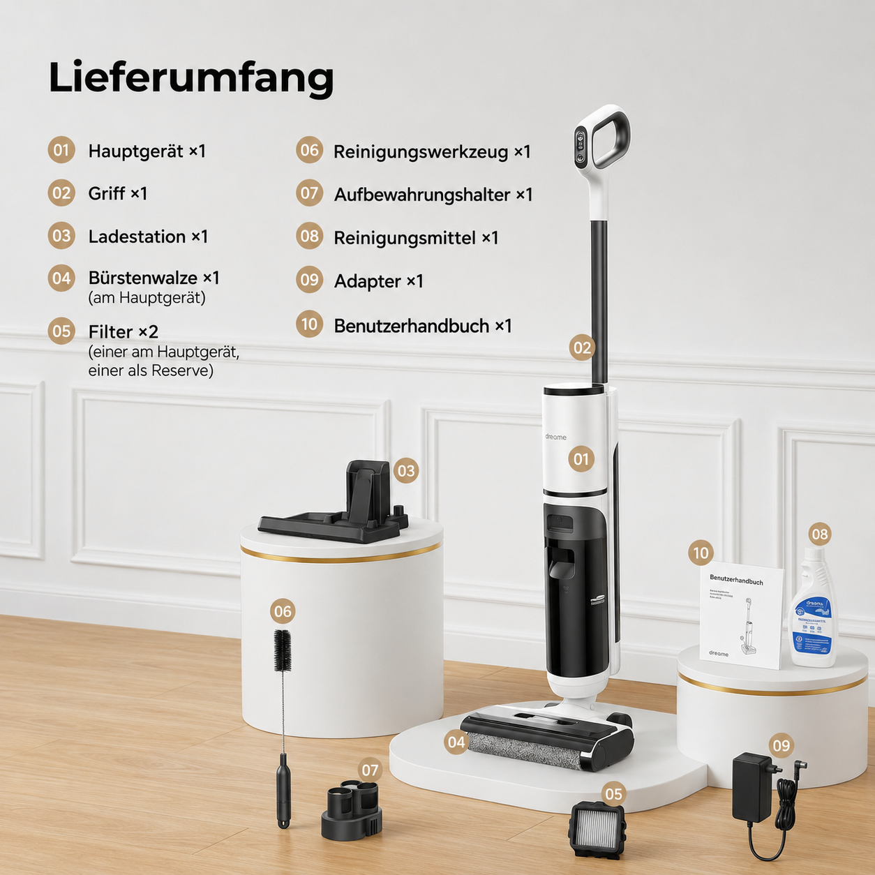Nass-Trockensauger mit starker Saugkraft: 3 Reinigungsmodi, 48 Min Laufzeit & leiser Betrieb unter 65 dB