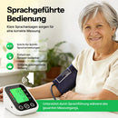 Blutdruckmessgerät für präzise Oberarm-Blutdruck- und Pulsmessung / Sprachansage mit WHO-Bewertung / 2×99 Speicherplätze / Für den Heimgebrauch