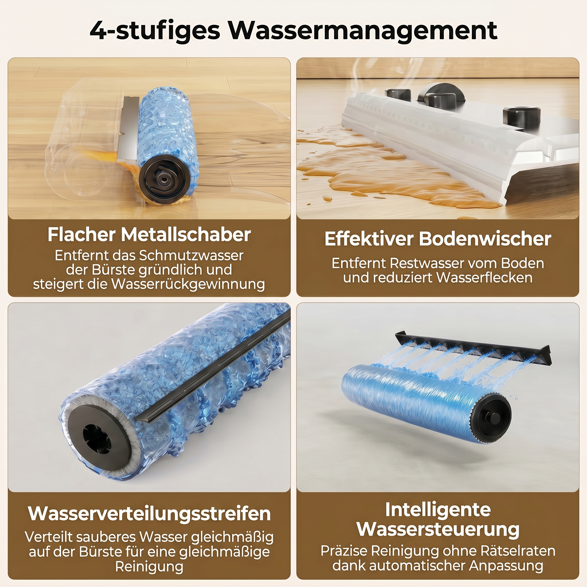 Nass-Trockensauger mit starker Saugkraft: 3 Reinigungsmodi, 48 Min Laufzeit & leiser Betrieb unter 65 dB